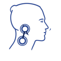 Ícone representando dor de cabeça e tensão cervical